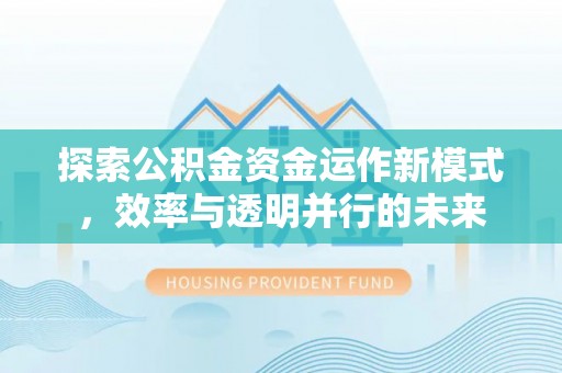 莲湖探索公积金资金运作新模式，效率与透明并行的未来