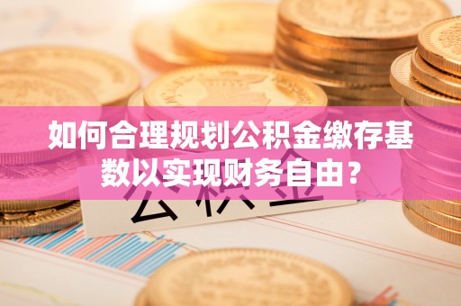 莲湖如何合理规划公积金缴存基数以实现财务自由？