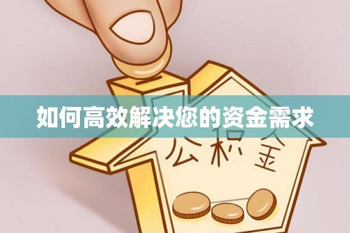莲湖如何高效解决您的资金需求