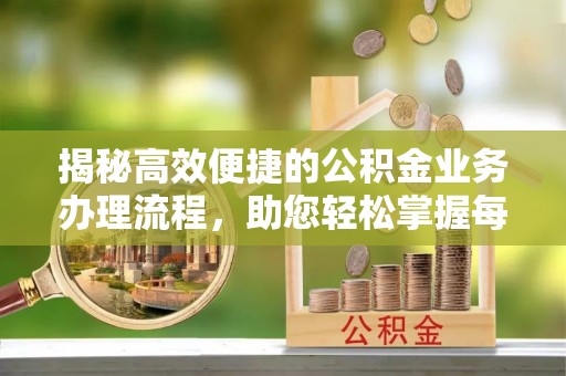 莲湖揭秘高效便捷的公积金业务办理流程，助您轻松掌握每一步