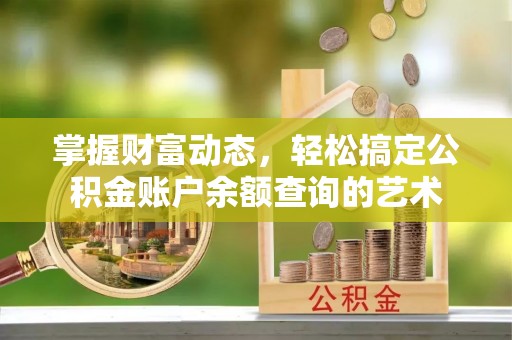 莲湖掌握财富动态，轻松搞定公积金账户余额查询的艺术