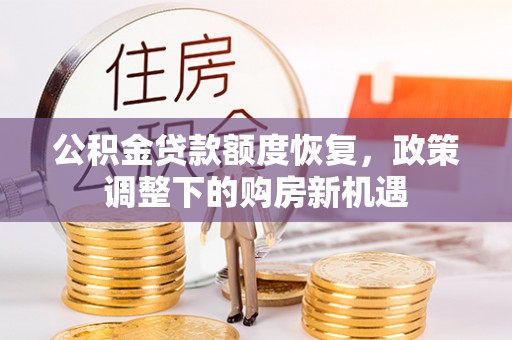 莲湖公积金贷款额度恢复，政策调整下的购房新机遇